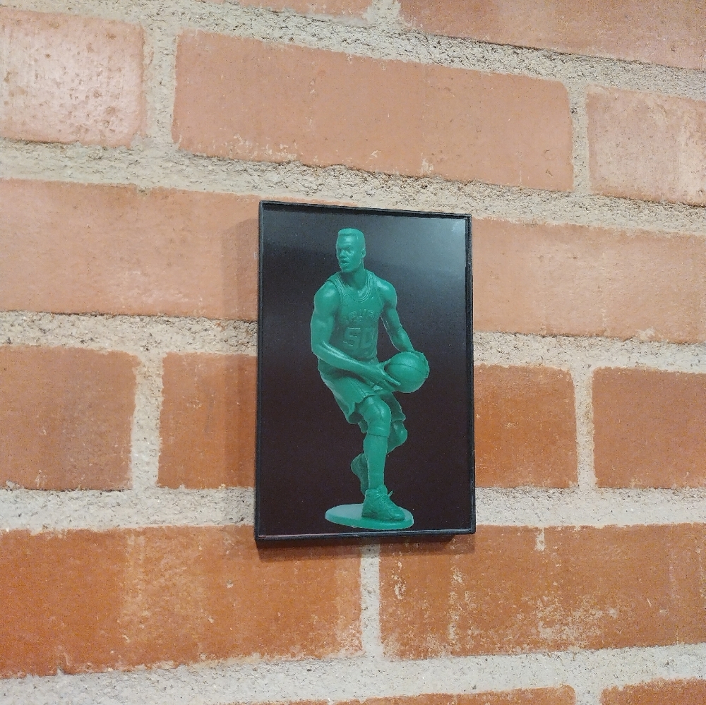 David Robinson Retro NBA Plastic Army Man Framed Art Print San Antonio Spurs